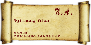 Nyilassy Alba névjegykártya